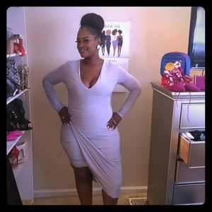 Misguided asymmetrical dress with ruching